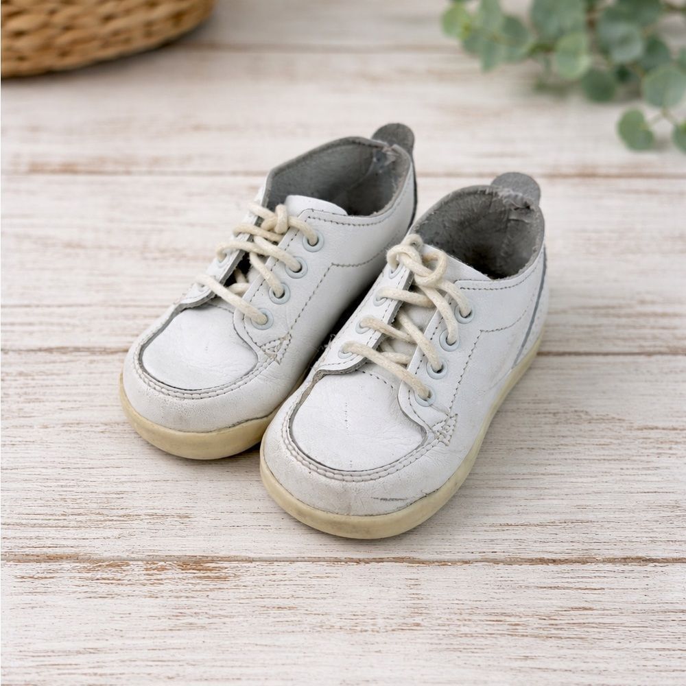 Vintage Stride Rite First Move White Leather Shoes Toddler 3 C